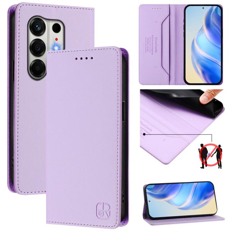 RC01 Dual-Folded Magnetic Suction RFID Leather Phone Case, For Tecno Camon 50 Pro 4G, For Tecno Camon 50 4G, For Tenco Spark Slim 5G, For Tecno Camon 40 Pro 4G, For Tecno Camon 40 4G, For Tecno Spark GO 1 / 2025 / Pop 9, For Tecno Camon 30S / 30S Pro 5...