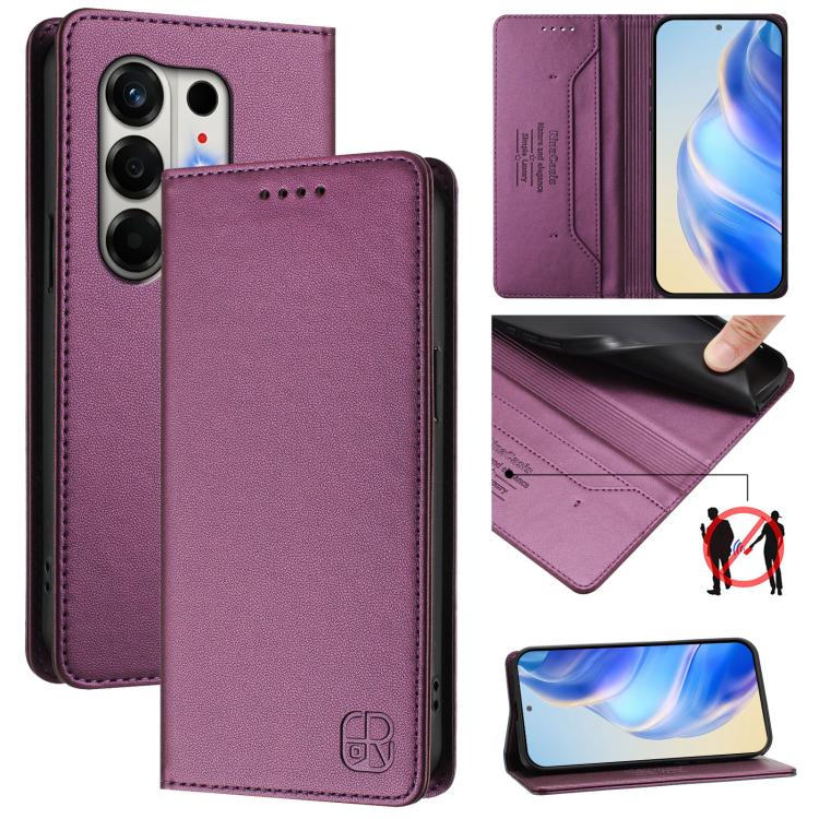 RC01 Dual-Folded Magnetic Suction RFID Leather Phone Case, For Tecno Camon 50 Pro 4G, For Tecno Camon 50 4G, For Tenco Spark Slim 5G, For Tecno Camon 40 Pro 4G, For Tecno Camon 40 4G, For Tecno Spark GO 1 / 2025 / Pop 9, For Tecno Camon 30S / 30S Pro 5...