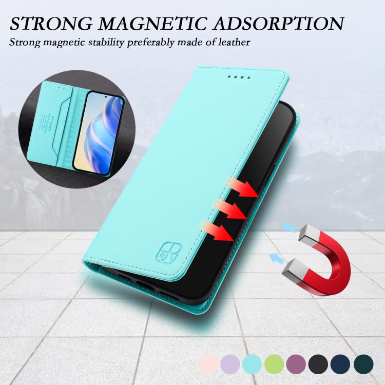 RC01 Dual-Folded Magnetic Suction RFID Leather Phone Case, For Tecno Camon 50 Pro 4G, For Tecno Camon 50 4G, For Tenco Spark Slim 5G, For Tecno Camon 40 Pro 4G, For Tecno Camon 40 4G, For Tecno Spark GO 1 / 2025 / Pop 9, For Tecno Camon 30S / 30S Pro 5...