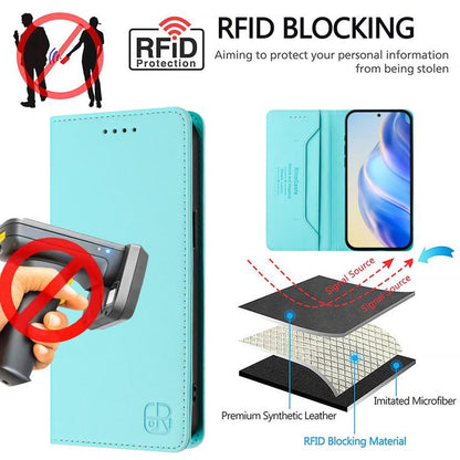 RC01 Dual-Folded Magnetic Suction RFID Leather Phone Case, For Tecno Camon 50 Pro 4G, For Tecno Camon 50 4G, For Tenco Spark Slim 5G, For Tecno Camon 40 Pro 4G, For Tecno Camon 40 4G, For Tecno Spark GO 1 / 2025 / Pop 9, For Tecno Camon 30S / 30S Pro 5...