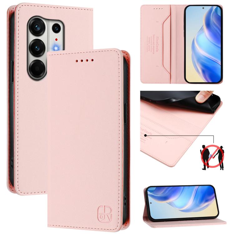 RC01 Dual-Folded Magnetic Suction RFID Leather Phone Case, For Tecno Camon 50 Pro 4G, For Tecno Camon 50 4G, For Tenco Spark Slim 5G, For Tecno Camon 40 Pro 4G, For Tecno Camon 40 4G, For Tecno Spark GO 1 / 2025 / Pop 9, For Tecno Camon 30S / 30S Pro 5...