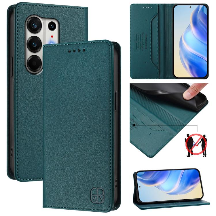 RC01 Dual-Folded Magnetic Suction RFID Leather Phone Case, For Tecno Camon 50 Pro 4G, For Tecno Camon 50 4G, For Tenco Spark Slim 5G, For Tecno Camon 40 Pro 4G, For Tecno Camon 40 4G, For Tecno Spark GO 1 / 2025 / Pop 9, For Tecno Camon 30S / 30S Pro 5...