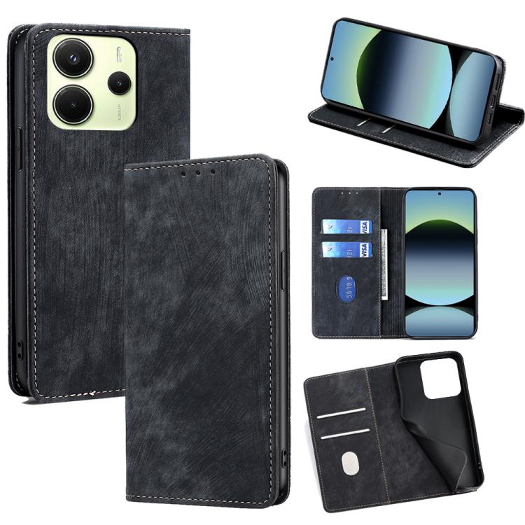 RFID Anti-theft Brush Magnetic Leather Phone Case, For Redmi A7 Pro 171mm / Poco C85x 5G, For Redmi Turbo 5 Max 5G / Poco X8 Pro Max 5G, For Redmi Turbo 5 5G / Poco X8 Pro 5G, For Redmi K90 Pro Max 5G / Poco F8 Ultra                                    ...