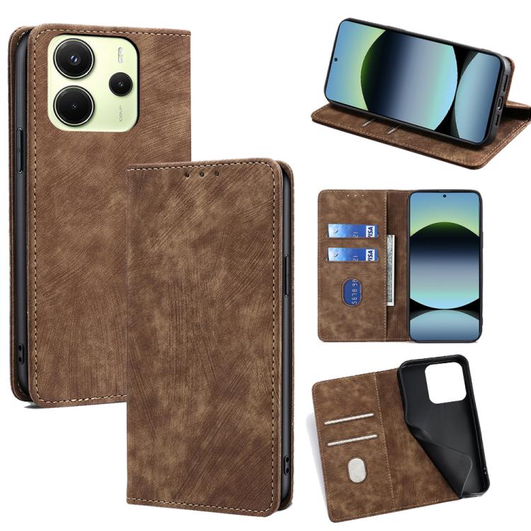 RFID Anti-theft Brush Magnetic Leather Phone Case, For Redmi A7 Pro 171mm / Poco C85x 5G, For Redmi Turbo 5 Max 5G / Poco X8 Pro Max 5G, For Redmi Turbo 5 5G / Poco X8 Pro 5G, For Redmi K90 Pro Max 5G / Poco F8 Ultra                                    ...
