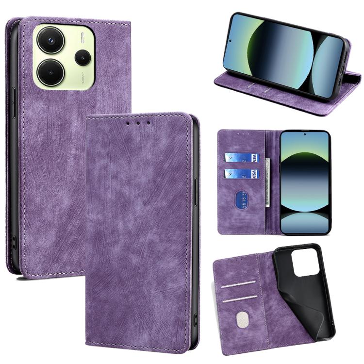 RFID Anti-theft Brush Magnetic Leather Phone Case, For Redmi A7 Pro 171mm / Poco C85x 5G, For Redmi Turbo 5 Max 5G / Poco X8 Pro Max 5G, For Redmi Turbo 5 5G / Poco X8 Pro 5G, For Redmi K90 Pro Max 5G / Poco F8 Ultra                                    ...