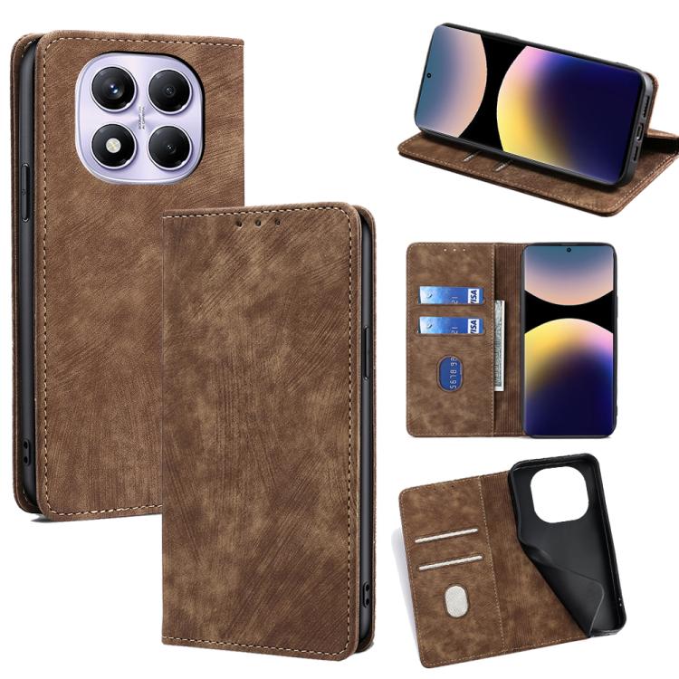 RFID Anti-theft Brush Magnetic Leather Phone Case, For Redmi A7 Pro 171mm / Poco C85x 5G, For Redmi Turbo 5 Max 5G / Poco X8 Pro Max 5G, For Redmi Turbo 5 5G / Poco X8 Pro 5G, For Redmi K90 Pro Max 5G / Poco F8 Ultra                                    ...