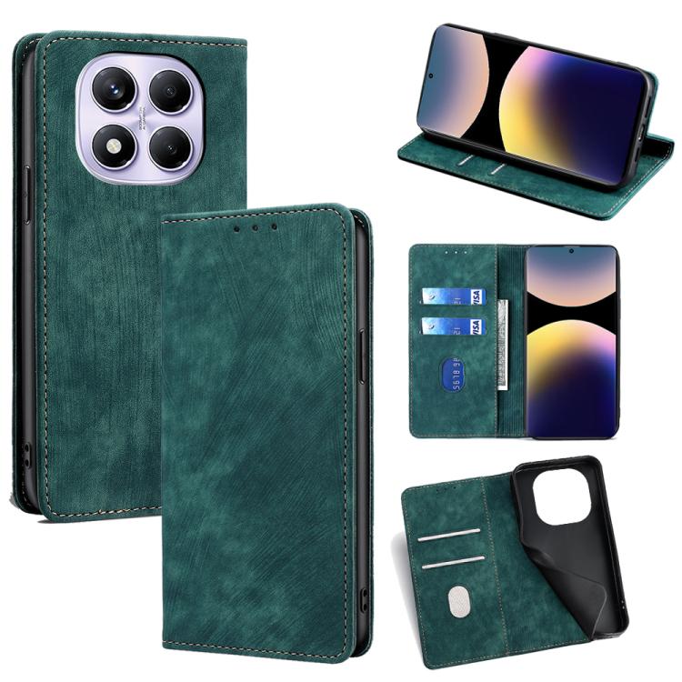 RFID Anti-theft Brush Magnetic Leather Phone Case, For Redmi A7 Pro 171mm / Poco C85x 5G, For Redmi Turbo 5 Max 5G / Poco X8 Pro Max 5G, For Redmi Turbo 5 5G / Poco X8 Pro 5G, For Redmi K90 Pro Max 5G / Poco F8 Ultra                                    ...