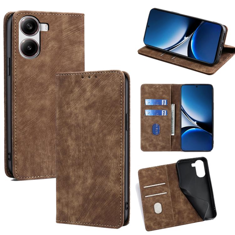 RFID Anti-theft Brush Magnetic Leather Phone Case, For Redmi A7 Pro 171mm / Poco C85x 5G, For Redmi Turbo 5 Max 5G / Poco X8 Pro Max 5G, For Redmi Turbo 5 5G / Poco X8 Pro 5G, For Redmi K90 Pro Max 5G / Poco F8 Ultra                                    ...