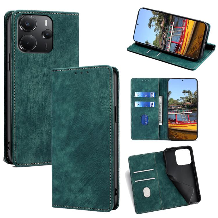 RFID Anti-theft Brush Magnetic Leather Phone Case, For Redmi A7 Pro 171mm / Poco C85x 5G, For Redmi Turbo 5 Max 5G / Poco X8 Pro Max 5G, For Redmi Turbo 5 5G / Poco X8 Pro 5G, For Redmi K90 Pro Max 5G / Poco F8 Ultra                                    ...