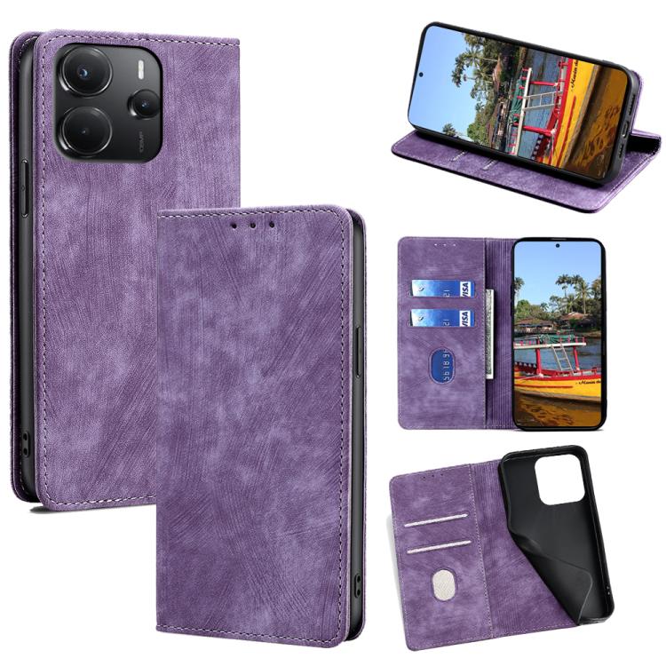 RFID Anti-theft Brush Magnetic Leather Phone Case, For Redmi A7 Pro 171mm / Poco C85x 5G, For Redmi Turbo 5 Max 5G / Poco X8 Pro Max 5G, For Redmi Turbo 5 5G / Poco X8 Pro 5G, For Redmi K90 Pro Max 5G / Poco F8 Ultra                                    ...