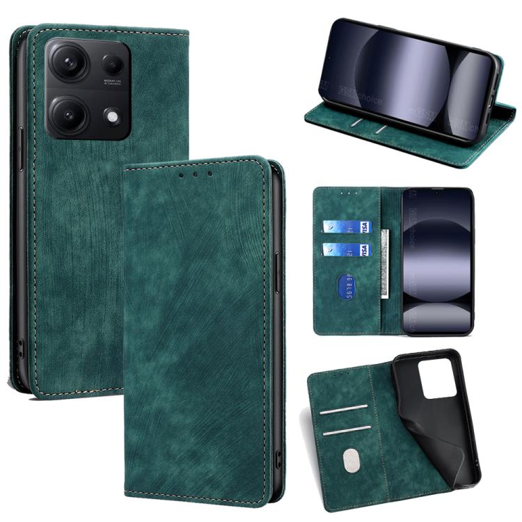 RFID Anti-theft Brush Magnetic Leather Phone Case, For Redmi A7 Pro 171mm / Poco C85x 5G, For Redmi Turbo 5 Max 5G / Poco X8 Pro Max 5G, For Redmi Turbo 5 5G / Poco X8 Pro 5G, For Redmi K90 Pro Max 5G / Poco F8 Ultra                                    ...