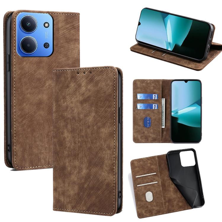 RFID Anti-theft Brush Magnetic Leather Phone Case, For Redmi A7 Pro 171mm / Poco C85x 5G, For Redmi Turbo 5 Max 5G / Poco X8 Pro Max 5G, For Redmi Turbo 5 5G / Poco X8 Pro 5G, For Redmi K90 Pro Max 5G / Poco F8 Ultra                                    ...