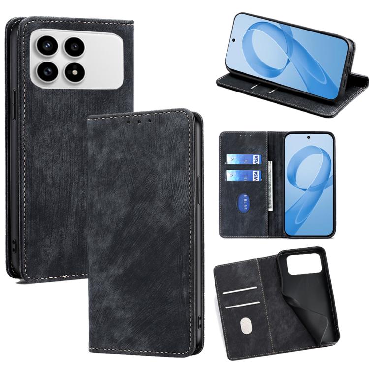 RFID Anti-theft Brush Magnetic Leather Phone Case, For Redmi A7 Pro 171mm / Poco C85x 5G, For Redmi Turbo 5 Max 5G / Poco X8 Pro Max 5G, For Redmi Turbo 5 5G / Poco X8 Pro 5G, For Redmi K90 Pro Max 5G / Poco F8 Ultra                                    ...