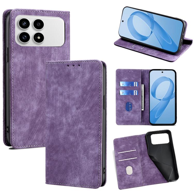 RFID Anti-theft Brush Magnetic Leather Phone Case, For Redmi A7 Pro 171mm / Poco C85x 5G, For Redmi Turbo 5 Max 5G / Poco X8 Pro Max 5G, For Redmi Turbo 5 5G / Poco X8 Pro 5G, For Redmi K90 Pro Max 5G / Poco F8 Ultra                                    ...