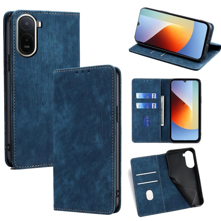 RFID Anti-theft Brush Magnetic Leather Phone Case, For Redmi A7 Pro 171mm / Poco C85x 5G, For Redmi Turbo 5 Max 5G / Poco X8 Pro Max 5G, For Redmi Turbo 5 5G / Poco X8 Pro 5G, For Redmi K90 Pro Max 5G / Poco F8 Ultra                                    ...