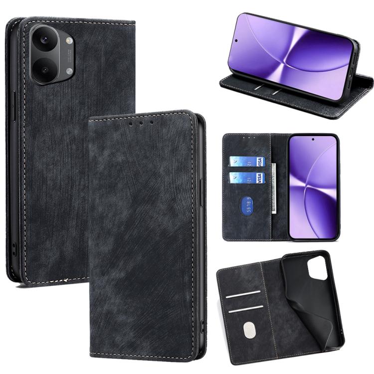 RFID Anti-theft Brush Magnetic Leather Phone Case, For Redmi A7 Pro 171mm / Poco C85x 5G, For Redmi Turbo 5 Max 5G / Poco X8 Pro Max 5G, For Redmi Turbo 5 5G / Poco X8 Pro 5G, For Redmi K90 Pro Max 5G / Poco F8 Ultra                                    ...