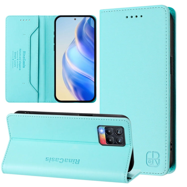 RC01 Dual-Folded Magnetic Suction RFID Leather Phone Case, For Realme C20 / C11 2021 / C21, For Realme C21Y, For Realme C25 / C15 / C12 / C25s, For Realme 8 4G / 8 Pro 4G