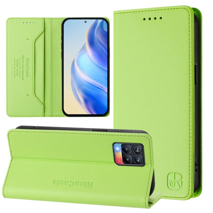 RC01 Dual-Folded Magnetic Suction RFID Leather Phone Case, For Realme C20 / C11 2021 / C21, For Realme C21Y, For Realme C25 / C15 / C12 / C25s, For Realme 8 4G / 8 Pro 4G