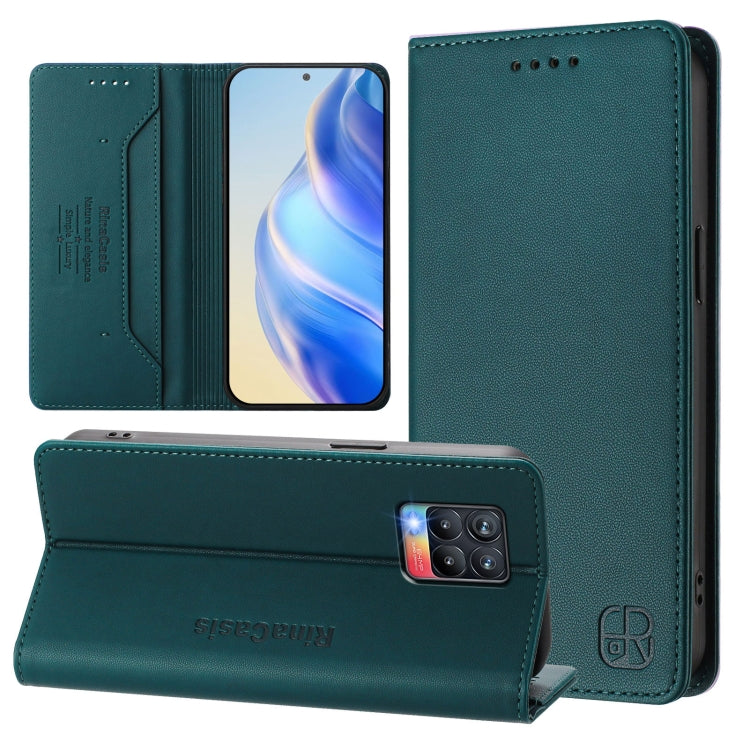 RC01 Dual-Folded Magnetic Suction RFID Leather Phone Case, For Realme C20 / C11 2021 / C21, For Realme C21Y, For Realme C25 / C15 / C12 / C25s, For Realme 8 4G / 8 Pro 4G
