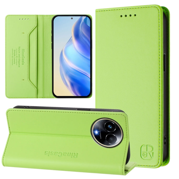 RC01 Dual-Folded Magnetic Suction RFID Leather Phone Case, For Realme P1 Pro, For Realme 12+ 5G / Narzo 70 Pro 5G India, For Realme 12 5G Global, For Realme Note 50 4G / C51 4G / C53 4G, For Realme C67 4G Global, For Realme 11 4G Global                ...