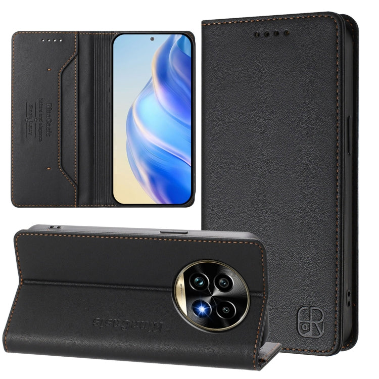 RC01 Dual-Folded Magnetic Suction RFID Leather Phone Case, For Realme C71 4G India, For Realme 15 5G / 15 Pro 5G, For Realme C71 4G Global, For Realme 14 Pro+ 5G, For Realme 14 Pro 5G, For Realme GT 7 Pro 5G, For Realme C63 5G Global                   ...