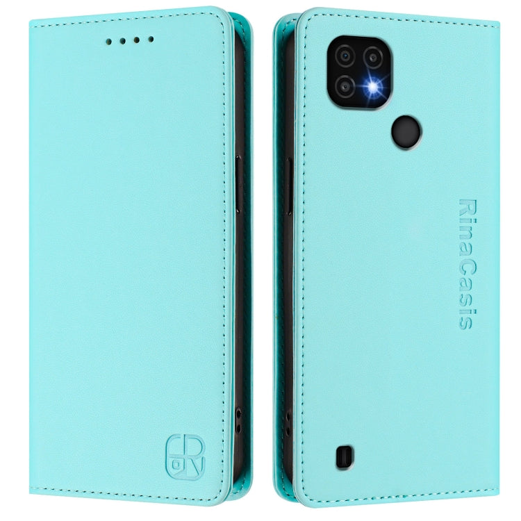 RC01 Dual-Folded Magnetic Suction RFID Leather Phone Case, For Realme C20 / C11 2021 / C21, For Realme C21Y, For Realme C25 / C15 / C12 / C25s, For Realme 8 4G / 8 Pro 4G