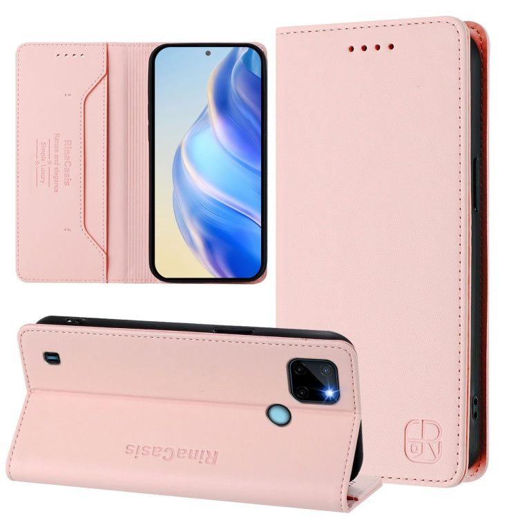 RC01 Dual-Folded Magnetic Suction RFID Leather Phone Case, For Realme C20 / C11 2021 / C21, For Realme C21Y, For Realme C25 / C15 / C12 / C25s, For Realme 8 4G / 8 Pro 4G