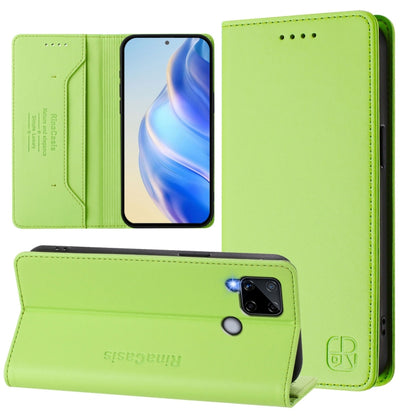 RC01 Dual-Folded Magnetic Suction RFID Leather Phone Case, For Realme C20 / C11 2021 / C21, For Realme C21Y, For Realme C25 / C15 / C12 / C25s, For Realme 8 4G / 8 Pro 4G