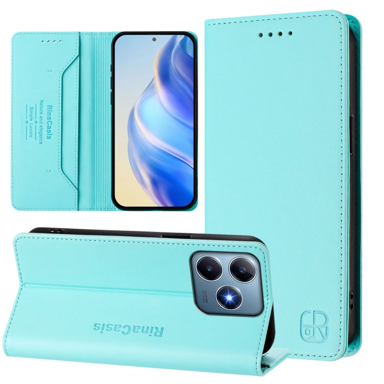RC01 Dual-Folded Magnetic Suction RFID Leather Phone Case, For Realme C71 4G India, For Realme 15 5G / 15 Pro 5G, For Realme C71 4G Global, For Realme 14 Pro+ 5G, For Realme 14 Pro 5G, For Realme GT 7 Pro 5G, For Realme C63 5G Global                   ...