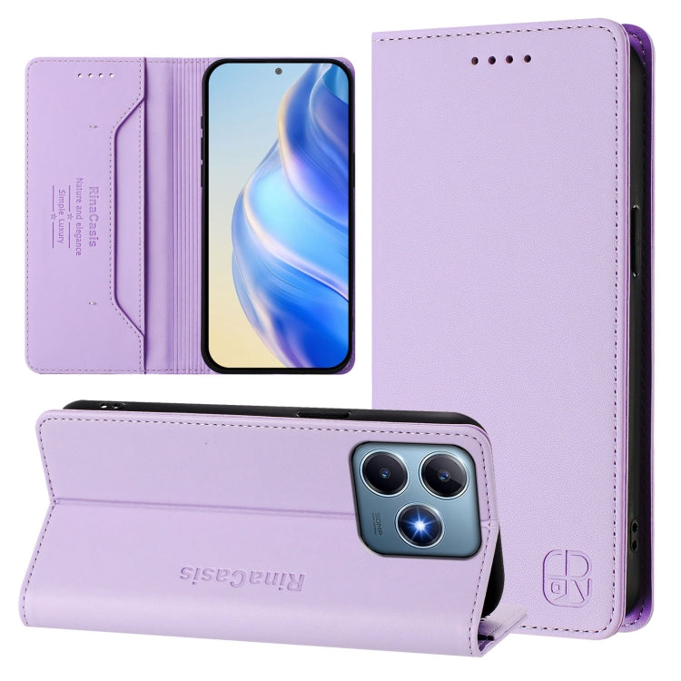RC01 Dual-Folded Magnetic Suction RFID Leather Phone Case, For Realme C71 4G India, For Realme 15 5G / 15 Pro 5G, For Realme C71 4G Global, For Realme 14 Pro+ 5G, For Realme 14 Pro 5G, For Realme GT 7 Pro 5G, For Realme C63 5G Global                   ...