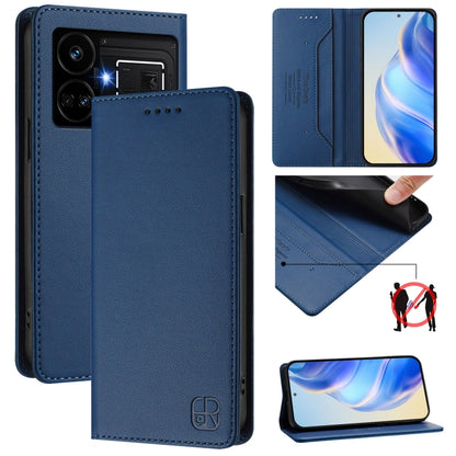 RC01 Dual-Folded Magnetic Suction RFID Leather Phone Case, For Realme P1 Pro, For Realme 12+ 5G / Narzo 70 Pro 5G India, For Realme 12 5G Global, For Realme Note 50 4G / C51 4G / C53 4G, For Realme C67 4G Global, For Realme 11 4G Global                ...