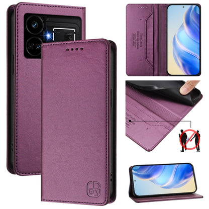 RC01 Dual-Folded Magnetic Suction RFID Leather Phone Case, For Realme P1 Pro, For Realme 12+ 5G / Narzo 70 Pro 5G India, For Realme 12 5G Global, For Realme Note 50 4G / C51 4G / C53 4G, For Realme C67 4G Global, For Realme 11 4G Global                ...