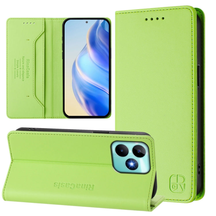 RC01 Dual-Folded Magnetic Suction RFID Leather Phone Case, For Realme P1 Pro, For Realme 12+ 5G / Narzo 70 Pro 5G India, For Realme 12 5G Global, For Realme Note 50 4G / C51 4G / C53 4G, For Realme C67 4G Global, For Realme 11 4G Global                ...
