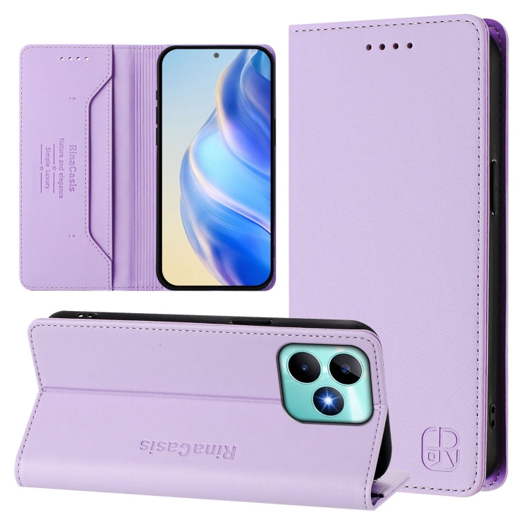RC01 Dual-Folded Magnetic Suction RFID Leather Phone Case, For Realme P1 Pro, For Realme 12+ 5G / Narzo 70 Pro 5G India, For Realme 12 5G Global, For Realme Note 50 4G / C51 4G / C53 4G, For Realme C67 4G Global, For Realme 11 4G Global                ...