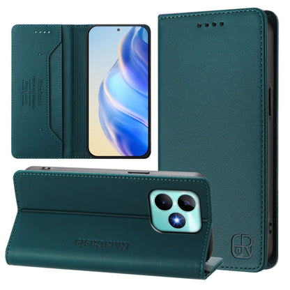 RC01 Dual-Folded Magnetic Suction RFID Leather Phone Case, For Realme P1 Pro, For Realme 12+ 5G / Narzo 70 Pro 5G India, For Realme 12 5G Global, For Realme Note 50 4G / C51 4G / C53 4G, For Realme C67 4G Global, For Realme 11 4G Global                ...