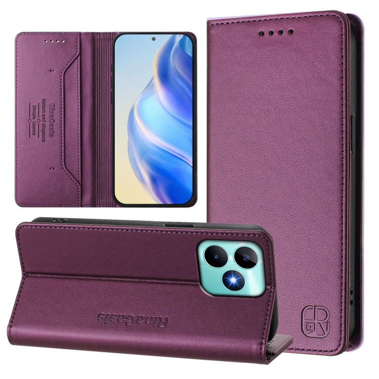 RC01 Dual-Folded Magnetic Suction RFID Leather Phone Case, For Realme P1 Pro, For Realme 12+ 5G / Narzo 70 Pro 5G India, For Realme 12 5G Global, For Realme Note 50 4G / C51 4G / C53 4G, For Realme C67 4G Global, For Realme 11 4G Global                ...