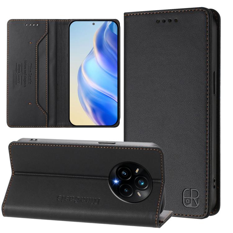 RC01 Dual-Folded Magnetic Suction RFID Leather Phone Case, For Realme C71 4G India, For Realme 15 5G / 15 Pro 5G, For Realme C71 4G Global, For Realme 14 Pro+ 5G, For Realme 14 Pro 5G, For Realme GT 7 Pro 5G, For Realme C63 5G Global                   ...