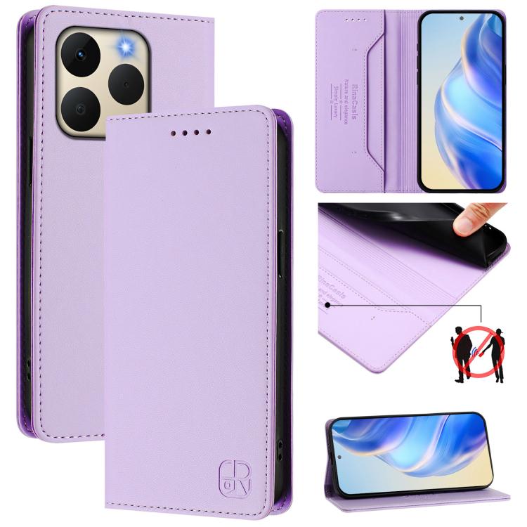 RC01 Dual-Folded Magnetic Suction RFID Leather Phone Case, For Realme P4x / OnePlus CE6 Lite, For Realme 16T 5G, For Realme P4 Power 5G, For Realme Note 80 4G Global, For Realme 16 5G Global, For Realme 16 Pro+ 5G Global, For Realme 16 Pro 5G Global   ...