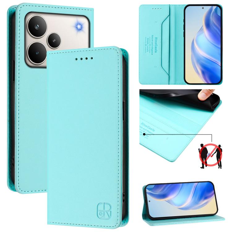 RC01 Dual-Folded Magnetic Suction RFID Leather Phone Case, For Realme P4x / OnePlus CE6 Lite, For Realme 16T 5G, For Realme P4 Power 5G, For Realme Note 80 4G Global, For Realme 16 5G Global, For Realme 16 Pro+ 5G Global, For Realme 16 Pro 5G Global   ...