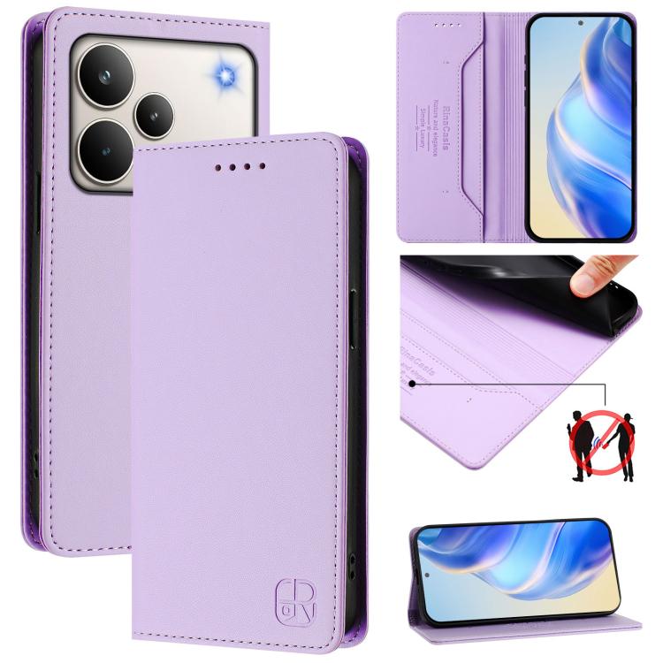 RC01 Dual-Folded Magnetic Suction RFID Leather Phone Case, For Realme P4x / OnePlus CE6 Lite, For Realme 16T 5G, For Realme P4 Power 5G, For Realme Note 80 4G Global, For Realme 16 5G Global, For Realme 16 Pro+ 5G Global, For Realme 16 Pro 5G Global   ...