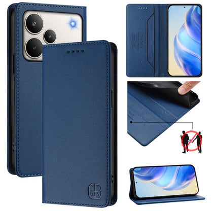 RC01 Dual-Folded Magnetic Suction RFID Leather Phone Case, For Realme P4x / OnePlus CE6 Lite, For Realme 16T 5G, For Realme P4 Power 5G, For Realme Note 80 4G Global, For Realme 16 5G Global, For Realme 16 Pro+ 5G Global, For Realme 16 Pro 5G Global   ...