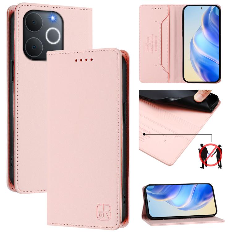 RC01 Dual-Folded Magnetic Suction RFID Leather Phone Case, For Realme C71 4G India, For Realme 15 5G / 15 Pro 5G, For Realme C71 4G Global, For Realme 14 Pro+ 5G, For Realme 14 Pro 5G, For Realme GT 7 Pro 5G, For Realme C63 5G Global                   ...