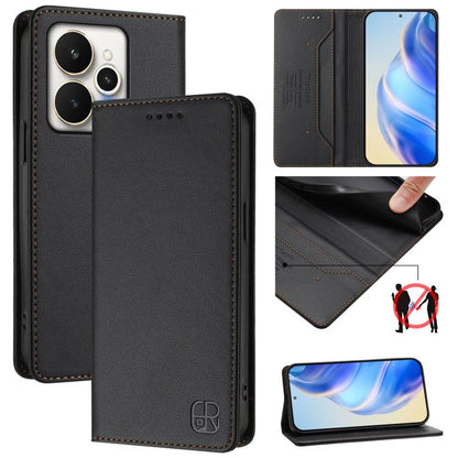 RC01 Dual-Folded Magnetic Suction RFID Leather Phone Case, For Realme C71 4G India, For Realme 15 5G / 15 Pro 5G, For Realme C71 4G Global, For Realme 14 Pro+ 5G, For Realme 14 Pro 5G, For Realme GT 7 Pro 5G, For Realme C63 5G Global                   ...