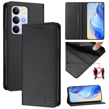 RC01 Dual-Folded Magnetic Suction RFID Leather Phone Case, For Realme P4x / OnePlus CE6 Lite, For Realme 16T 5G, For Realme P4 Power 5G, For Realme Note 80 4G Global, For Realme 16 5G Global, For Realme 16 Pro+ 5G Global, For Realme 16 Pro 5G Global   ...
