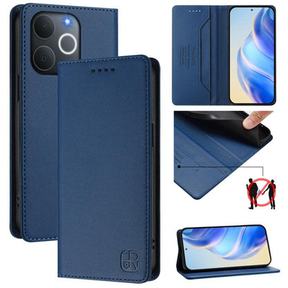 RC01 Dual-Folded Magnetic Suction RFID Leather Phone Case, For Realme P4x / OnePlus CE6 Lite, For Realme 16T 5G, For Realme P4 Power 5G, For Realme Note 80 4G Global, For Realme 16 5G Global, For Realme 16 Pro+ 5G Global, For Realme 16 Pro 5G Global   ...