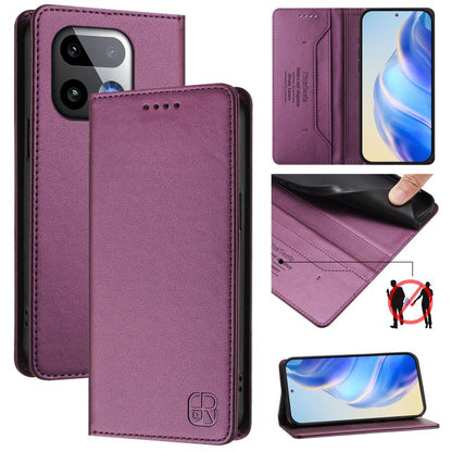 RC01 Dual-Folded Magnetic Suction RFID Leather Phone Case, For Realme P4x / OnePlus CE6 Lite, For Realme 16T 5G, For Realme P4 Power 5G, For Realme Note 80 4G Global, For Realme 16 5G Global, For Realme 16 Pro+ 5G Global, For Realme 16 Pro 5G Global   ...