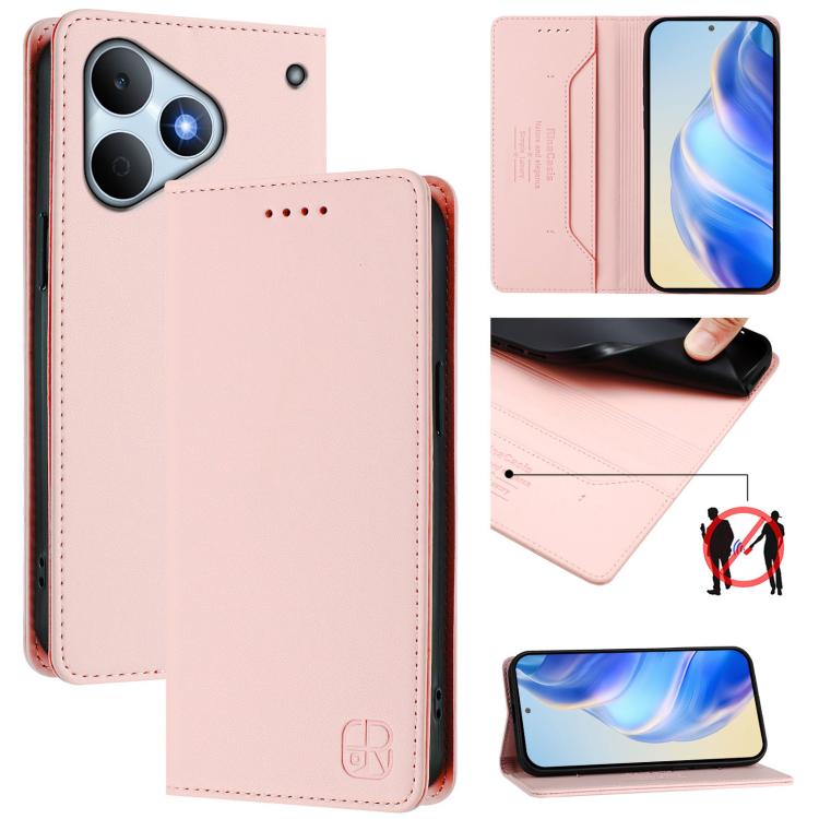 RC01 Dual-Folded Magnetic Suction RFID Leather Phone Case, For Realme P4x / OnePlus CE6 Lite, For Realme 16T 5G, For Realme P4 Power 5G, For Realme Note 80 4G Global, For Realme 16 5G Global, For Realme 16 Pro+ 5G Global, For Realme 16 Pro 5G Global   ...