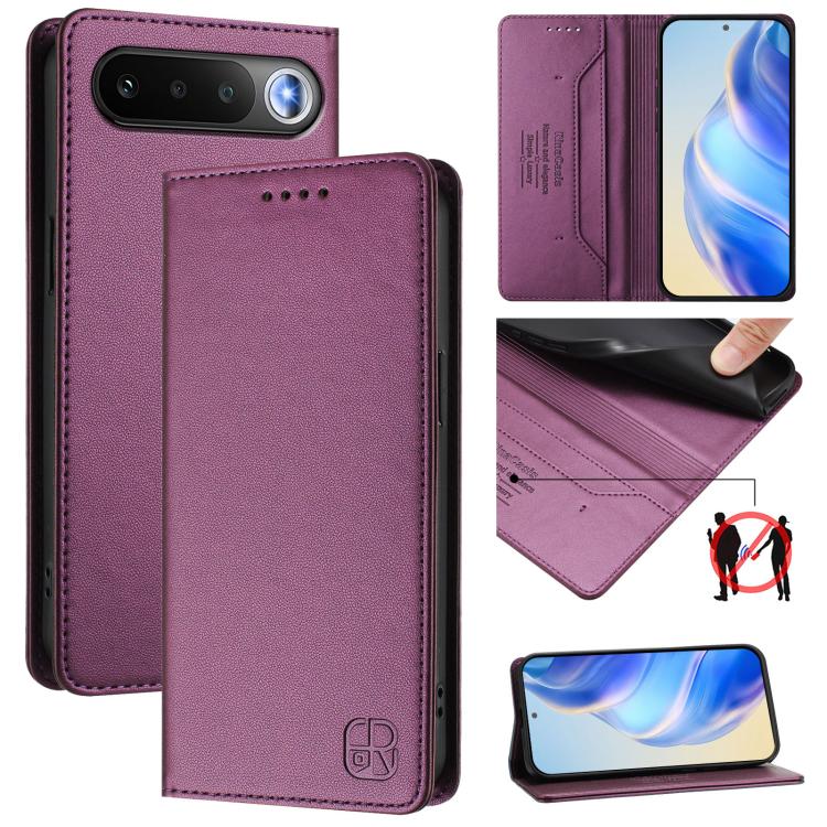 RC01 Dual-Folded Magnetic Suction RFID Leather Phone Case, For Realme P4x / OnePlus CE6 Lite, For Realme 16T 5G, For Realme P4 Power 5G, For Realme Note 80 4G Global, For Realme 16 5G Global, For Realme 16 Pro+ 5G Global, For Realme 16 Pro 5G Global   ...