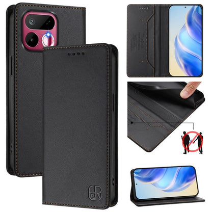 RC01 Dual-Folded Magnetic Suction RFID Leather Phone Case, For Realme P4x / OnePlus CE6 Lite, For Realme 16T 5G, For Realme P4 Power 5G, For Realme Note 80 4G Global, For Realme 16 5G Global, For Realme 16 Pro+ 5G Global, For Realme 16 Pro 5G Global   ...
