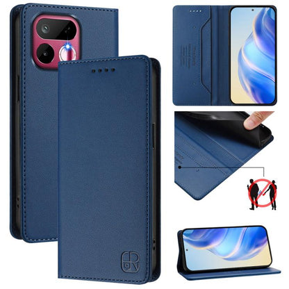 RC01 Dual-Folded Magnetic Suction RFID Leather Phone Case, For Realme P4x / OnePlus CE6 Lite, For Realme 16T 5G, For Realme P4 Power 5G, For Realme Note 80 4G Global, For Realme 16 5G Global, For Realme 16 Pro+ 5G Global, For Realme 16 Pro 5G Global   ...